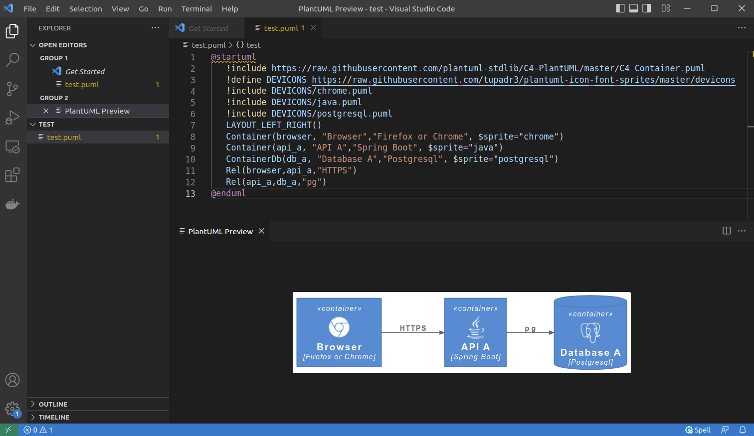 VSCode Plantuml plugin